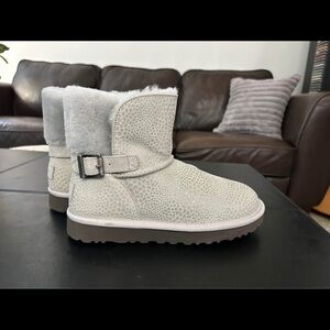 UGG Gray Ankle Boots with Buckle Size7